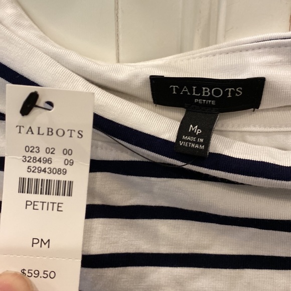Talbots Petite striped tee size Medium Petite NWT - Picture 2 of 6